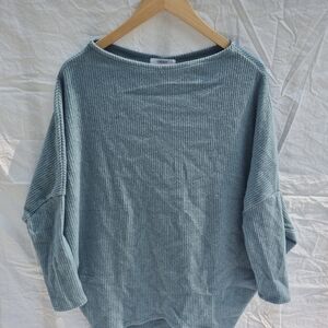 Cherish Blue Crew Neck Sweater with Dolman Sleeves